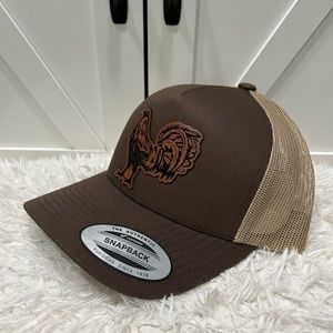 Laser engraved trucker SnapBack hat Rooster.